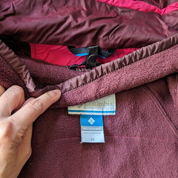 Columbia Bugaboo Interchange 3 in 1 Maroon Burgundy Women Ski Jacket XS - Picture 6 of 11